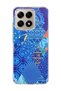 Mi 15t Compatible Blue Crayon Printed Transparent Phone Case