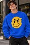 Yellow Smiley Face Smile Printed Unisex Oversize Sweatshirt – Crew Neck Casual Sweatshirt