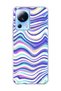 Mi 13 Lite Compatible Purple Blue Wavy Line Printed Transparent Phone Case