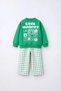 Boy's Back Printed Checkered Tracksuit Set Luc-5623 - 2