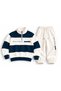 Unisex 3Yarn Petrolblue White Balance Printed Stand Collar Sweatshirt Tracksuit Set Printed Premium Oversize T-Shirt - 2