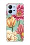 Redmi 15C Compatible Large Flower Mint Green Printed Transparent Phone Case