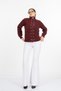 Women's Winter Burgundy Vittoria Gold Button Detailed Zippered Knitwear Cardigan 20326 - 2