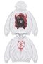 Oversize Berserk Black Swordsman Guts Back Printed Hooded Sweatshirt, Unisex Anime Themed Hoodie