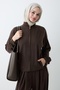 Pleated Gathered Bitter Brown Double Set - 2