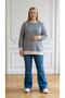 Women's Plus Size Striped Sweatshirt Relaxed Fit - 7