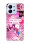 Redmi 15C Compatible Pink Lip Heart Printed Transparent Phone Case