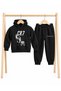 Cristiano Ronaldo Cr7 Printed 3 Threaded Hooded Children's Tracksuit Set