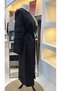 6045 Full-Length Zipper with Pocket and Belt Details Cap Black - 6