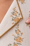 Buttonless Alaçatı Fabric Soft Short Sleeve Mustard Rose Patterned Pajama Set Mustard - 4