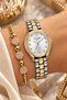 Oval Case Gold Silver Women's Wristwatch - 3 Atm Water Resistant Steel Band Japanese Movement Gift Special Boxed Tjb2018C2