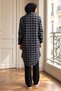 Long Plaid Lumberjack Shirt Tunic Navy Blue Hm2972 - 3