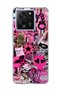 Mi 13t Pro Compatible Pink Star Zebra Printed Transparent Phone Case