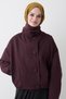 High Collar Plum Bomber Jacket - 4