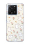 Mi 13t Compatible Cute Rabbit Flower Printed Transparent Phone Case