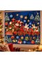 Christmas Winter Express Cute Rabbits New Year Glass and Wall Kids Room Sticker Set - 4