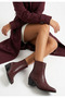 Voti Burgundy Leather Heeled Boots - 2