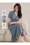 Rochie midi, albastru - 5