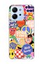 Redmi 15C Compatible Smiley Face Sticker Printed Transparent Phone Case