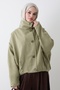 High Collar Khaki Bomber Jacket - 4