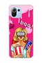 Mi 11 Lite Compatible Blonde Woman Popcorn Printed Transparent Phone Case