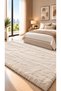 Premium Soft Shaggy Fur Rug – Plush Fluffy Carpet for Living Room & Bedroom, Modern Solid Colour, White - 5