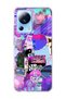 Mi 13 Lite Compatible Purple Sculptured Palm Printed Transparent Phone Case