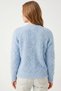 Women's Blue Stone Pearl Buttoned Feathered Cardigan - 4