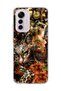 Mi 12 Lite Compatible Leopard Gold Collage Printed Transparent Phone Case
