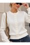 Women's Crew Neck Buttoned Balloon Sleeve Knitwear Cardigan 12556 - 2