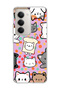 Redmi 15 Compatible Cats Polka Dot Purple Printed Transparent Phone Case