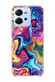 Redmi 15C Compatible Rainbow Fluid Color Printed Transparent Phone Case