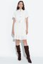 Pile Detailed Knee-Length Dress