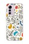 Mi 12 Lite Compatible Colorful Abstract Scribble Printed Transparent Phone Case
