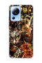 Mi 13 Lite Compatible Leopard Gold Collage Printed Transparent Phone Case