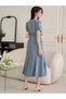 Rochie midi, albastru - 2