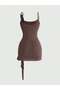Rochie mini, maro - 3