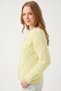 Women's Yellow Stone Pearl Buttoned Feathered Cardigan - 2