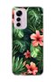 Mi 12 Lite Compatible Red Flower Tropical Leaf Printed Transparent Phone Case