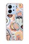 Redmi 15C Compatible Abstract Face and Eye Printed Transparent Phone Case