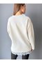 Soft Sweater with Ribbons Tied at the Shoulder and a Lace-Trimmed Skirt - 7