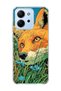 Redmi 15C Compatible Fox Green Grass Printed Transparent Phone Case