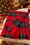 Noelle | Women's Winter Shawl With Scarf 70x180 cm | Red, Burgundy, Green, Navy Blue, Scottish Plaid Checked Pattern, Soft Tasseled Shoulder Shawl - 5