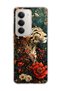 Redmi 15 Compatible Leopard Red Flower Printed Transparent Phone Case