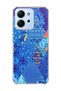 Redmi 15C Compatible Blue Patchwork Printed Transparent Phone Case