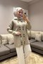 51231 - Stylish and Comfortable Felt-Polyester Women's Knitwear Long Cardigan with Button Detail - 2