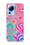 Mi 13 Lite Compatible Pink Turquoise Spiral Printed Transparent Phone Case