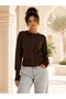 Women's Crew Neck Snap Button Premium Flexible Knitwear Cardigan 12531 - 4
