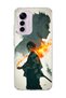 Mi 12 Lite Compatible Anime Fire Shadow Printed Transparent Phone Case
