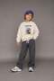 Boys' 3-Yarn Cotton Dog Printed Sweatshirt and Striped Bottom Top Set